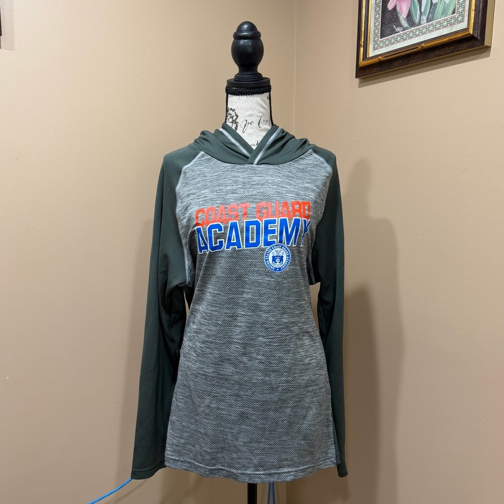 Champion Coast Guard Academy Hoodie Long Sleeve Green Size L